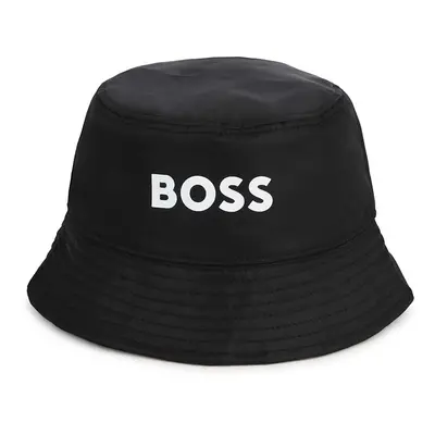 Dětská oboustranná čepice BOSS černá barva