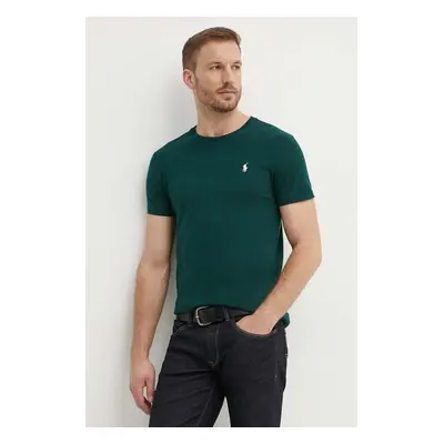 Bavlněné tričko Polo Ralph Lauren zelená barva, 710671438