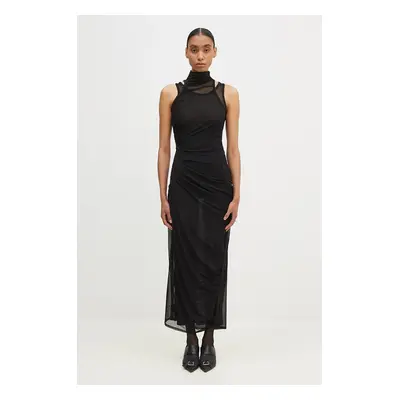 Šaty Coperni Mesh Dress černá barva, maxi, COPR107557