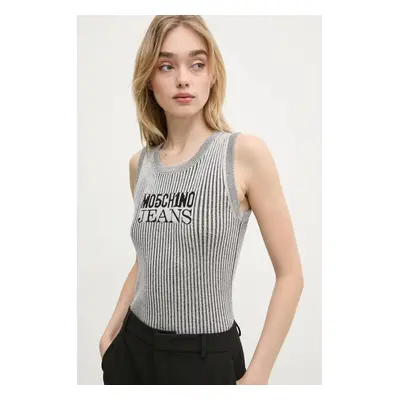 Top Moschino Jeans šedá barva, 0884 3205