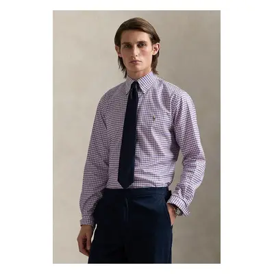 Bavlněná košile Polo Ralph Lauren růžová barva, regular, s límečkem button-down, 712969014