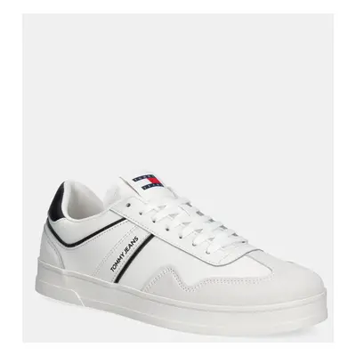 Sneakers boty Tommy Jeans THE GREENWICH LEATHER bílá barva, EM0EM01571