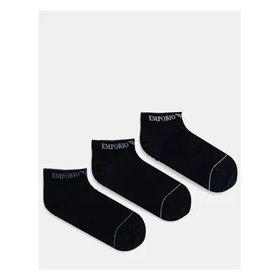 Ponožky Emporio Armani Underwear 3-pack pánské, tmavomodrá barva, EM000550 AF12276