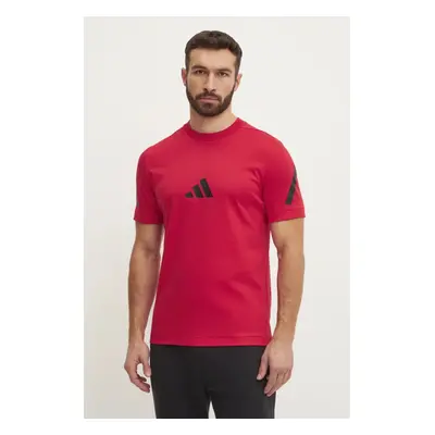 Bavlněné tričko adidas Z.N.E. červená barva, s potiskem, JC7922