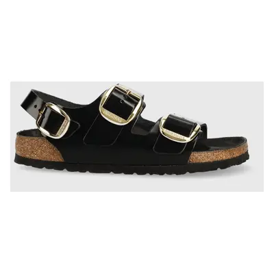 Kožené sandály Birkenstock Milano dámské, černá barva, 1024211