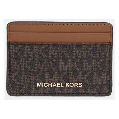 Pouzdro na karty MICHAEL Michael Kors hnědá barva, 32F1GJ6D0B