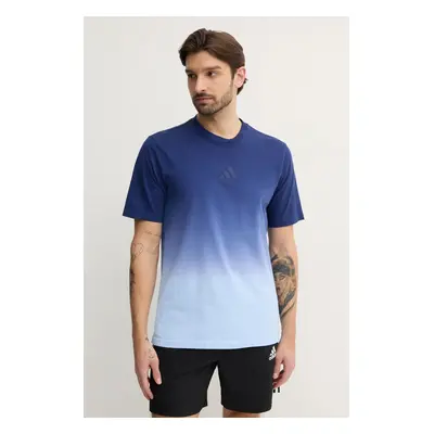 Bavlněné tričko adidas ALL SZN Dip Dye modrá barva, JJ3697