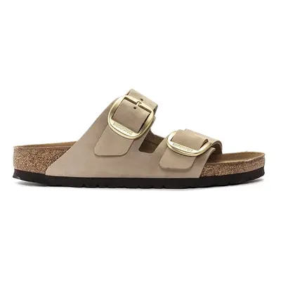 Nubukové pantofle Birkenstock Arizona Big Buckle béžová barva, 1023957