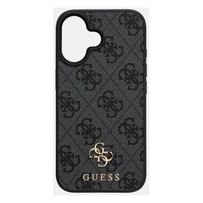 Obal na telefon Guess iPhone 16 6.1 šedá barva, GUHMP16SP4SM4MK