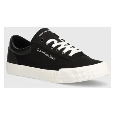 Tenisky Calvin Klein Jeans SKATER VULC LOW LACEUP MIX IN DC pánské, černá barva, YM0YM00903