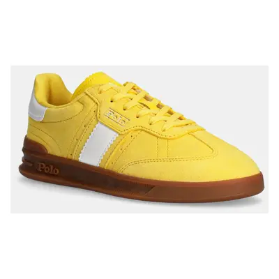 Kožené sneakers boty Polo Ralph Lauren HTR Aera žlutá barva, 804956688