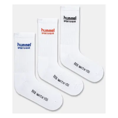 Ponožky Hummel 3-pack bílá barva, 225371