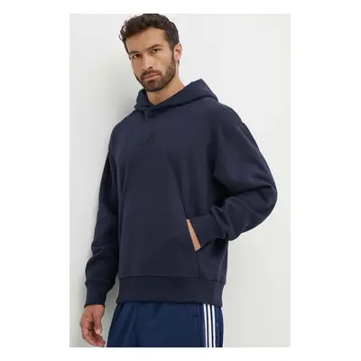 Mikina adidas All SZN pánská, tmavomodrá barva, s kapucí, hladká, IY4122