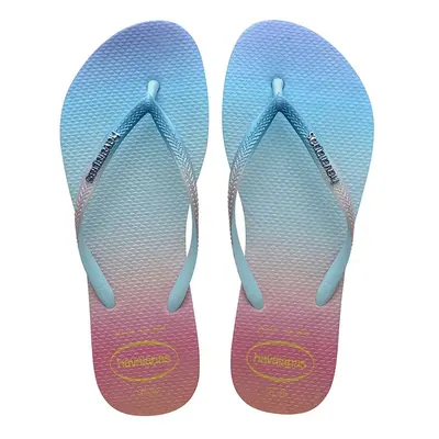 Žabky Havaianas SLIM GRADIENT dámské, modrá barva, na plochém podpatku, 4146908-0001