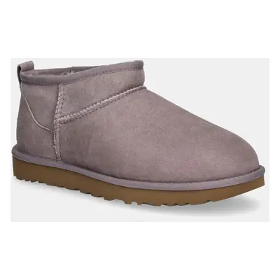 Semišové sněhule UGG Classic Ultra Mini fialová barva, 1116109-SGRP