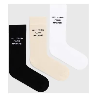 Bavlněné ponožky Drôle de Monsieur Le Pack de Chaussettes Slogan 3-pack PERM-SK101-CO024-MC