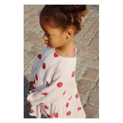 Dětské bavlněné šaty Konges Sløjd COCO LADYBUG DRESS GOTS béžová barva, mini, KS102213