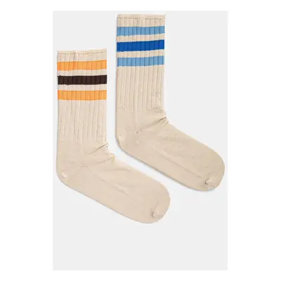 Ponožky s příměsí lnu adidas Originals 2-pack béžová barva, JC8625