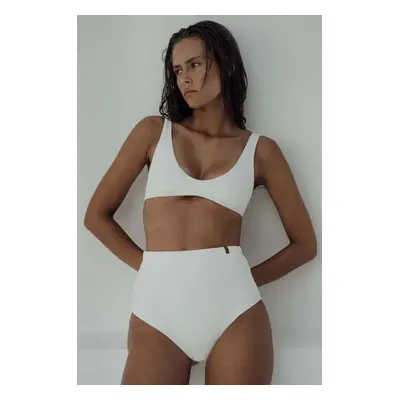 Plavková podprsenka MUUV. BRALETTE WAFFLE bílá barva, měkký košík