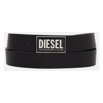 Kožený pásek Diesel B-GLOSSY II pánský, černá barva, X09945.PR227