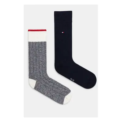 Ponožky Tommy Hilfiger 2-pack pánské, tmavomodrá barva, 701229842