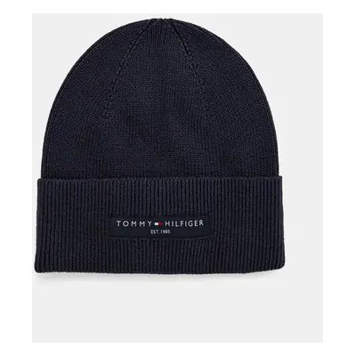 Bavlněná čepice Tommy Hilfiger tmavomodrá barva, AM0AM12797