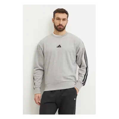 Mikina adidas Essentials pánská, šedá barva, melanžová, JE6374