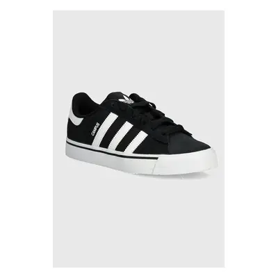 Dětské kožené sneakers boty adidas Originals CAMPUS VULC černá barva, IH8038