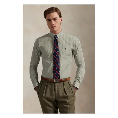 Košile Polo Ralph Lauren pánská, modrá barva, slim, s límečkem button-down, 710929344