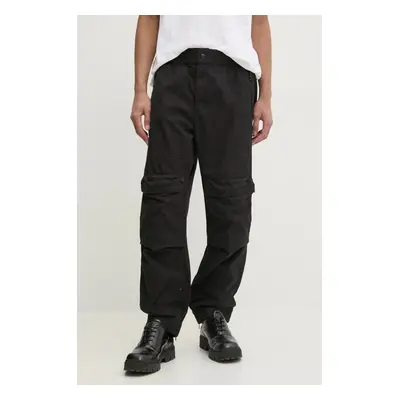 Kalhoty Diesel P-BEECK TROUSERS pánské, černá barva, ve střihu cargo, A14761.0NJBP