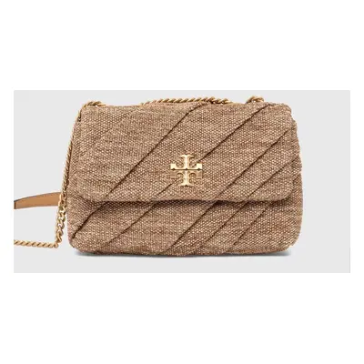 Kabelka Tory Burch Kira Draped Raffia Small béžová barva, 154828.211