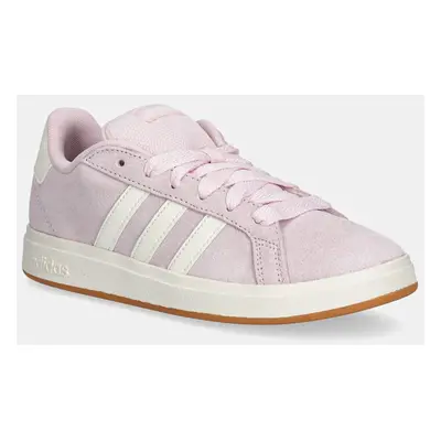 Dětské semišové sneakers boty adidas GRAND COURT 00s růžová barva, JP5895