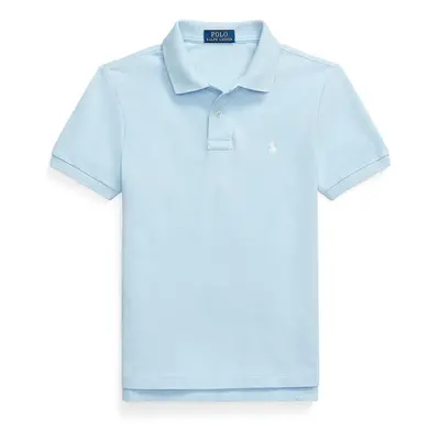 Dětská bavlněná polokošile Polo Ralph Lauren modrá barva, 323708857064