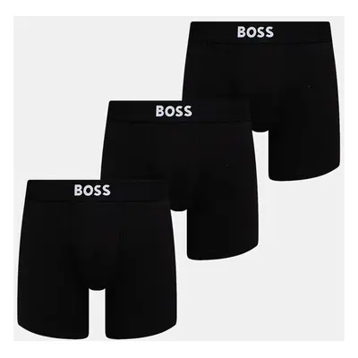 Boxerky BOSS 3-pack pánské, černá barva, 50544272