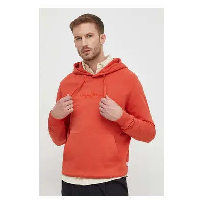 Mikina Pepe Jeans JOE HOODIE pánská, oranžová barva, s kapucí, melanžová, PM582573