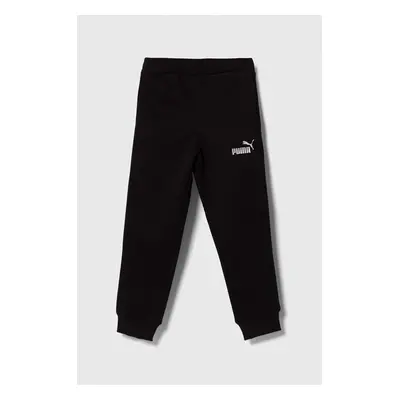 Dětské tepláky Puma ESS+ Sweatpants FL cl G černá barva, hladké