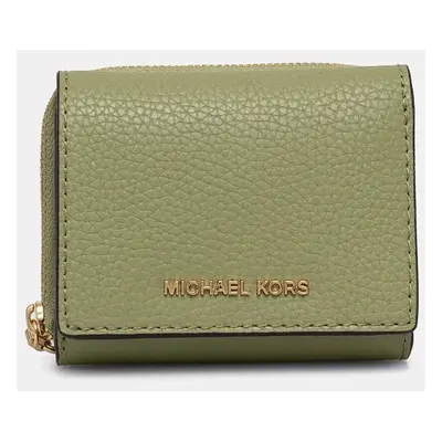 Kožená peněženka MICHAEL Michael Kors zelená barva, 32S4G8ED8L