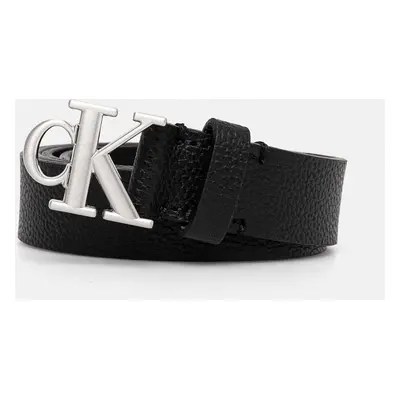 Kožený pásek Calvin Klein Jeans dámský, černá barva, K60K612285