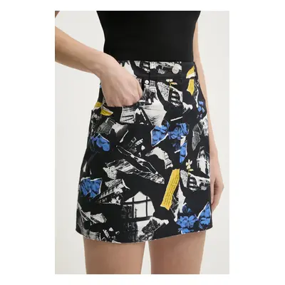 Sukně Moschino Jeans černá barva, mini, 0116 3241