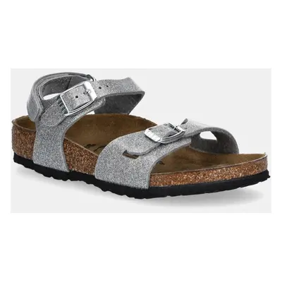 Dětské sandály Birkenstock Rio AS Kids stříbrná barva, 1029477