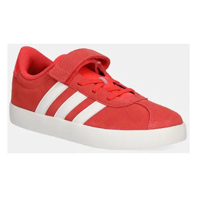 Dětské semišové sneakers boty adidas VL COURT 3.0 oranžová barva, JH6314