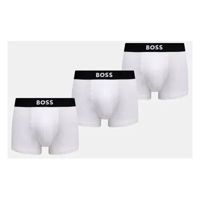 Boxerky BOSS 3-pack pánské, bílá barva, 50544263