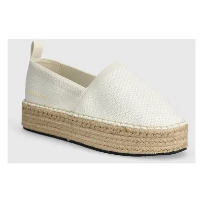 Espadrilky Calvin Klein Jeans PLATFORM ESPADRILLE UC bílá barva, na platformě, YW0YW01377