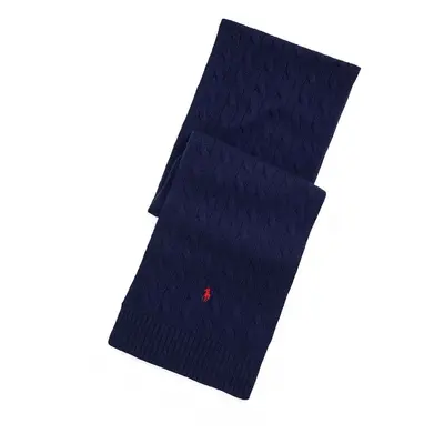 Šála Polo Ralph Lauren Classic Cable Scarf tmavomodrá barva, s aplikací, 449959345