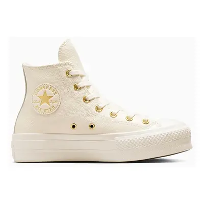 Kožené kecky Converse Chuck Taylor All Star Lift dámské, bílá barva, A12764C