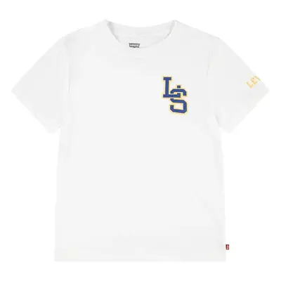 Dětské bavlněné tričko Levi's "LS" MONOGRAM TEE bílá barva, 9EL402