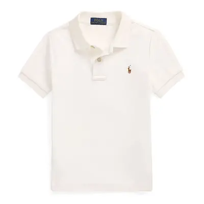 Dětská bavlněná polokošile Polo Ralph Lauren bílá barva, 322952431005