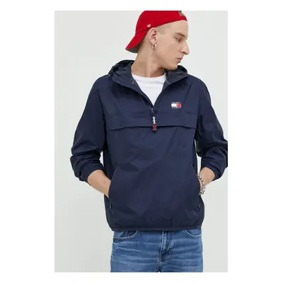 Bunda Tommy Jeans pánská, tmavomodrá barva, přechodná