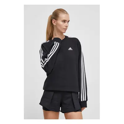 Mikina adidas dámská, černá barva, vzorovaná, HZ5744