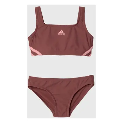 Dvoudílné dětské plavky adidas Performance 3S BIKINI růžová barva, IY5069